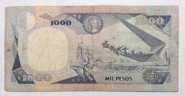 Банкнота 1000 песо 1994-1995 гг. Колумбия Банкнота 1000 песо 1994-1995 гг. Колумбия