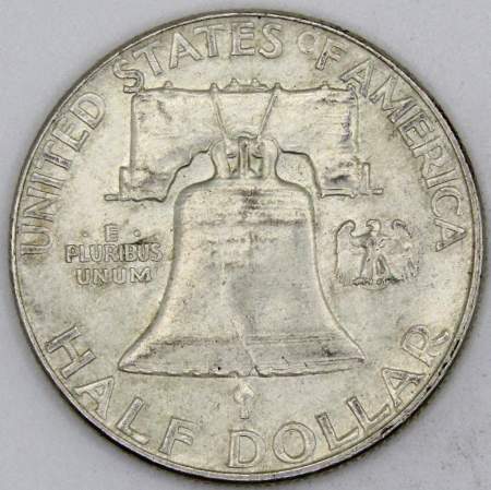 Монета 50 центов США Франклин, 1962 Серебро 900 пробы