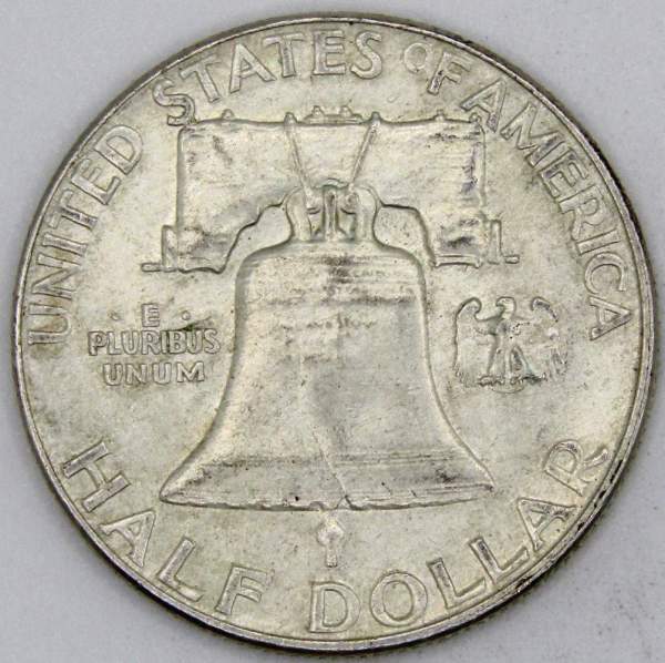 Монета 50 центов США Франклин, 1962 Серебро 900 пробы Монета 50 центов США Франклин, 1962 Серебро 900 пробы