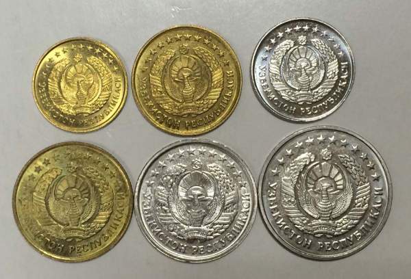 Набор регулярных монет Узбекистан 1994 год, 6 монет Набор регулярных монет Узбекистан 1994 год, 6 монет