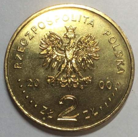 Монета 2 злотых Польша 20 лет независимому самоуправляемому профсоюзу «Солидарность» из серии Дорога к свободе, 2000