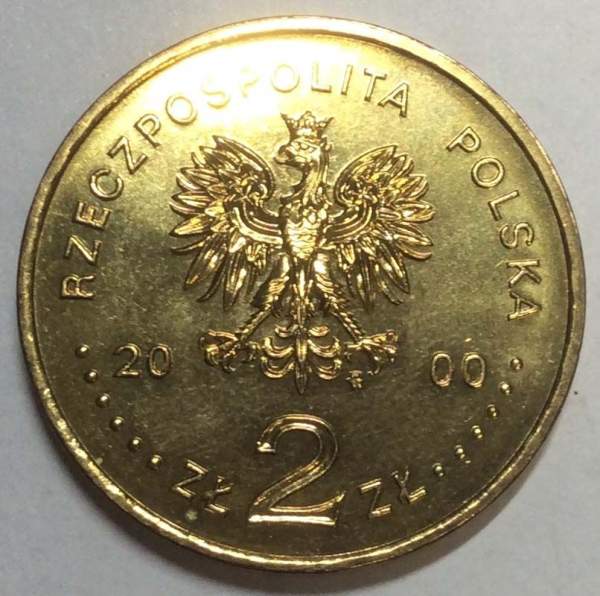 Монета 2 злотых Польша 20 лет независимому самоуправляемому профсоюзу «Солидарность» из серии Дорога к свободе, 2000