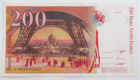 Банкнота 200 франков 1995 года Франция (Эйфель) Банкнота 200 франков 1995 года Франция (Эйфель)
