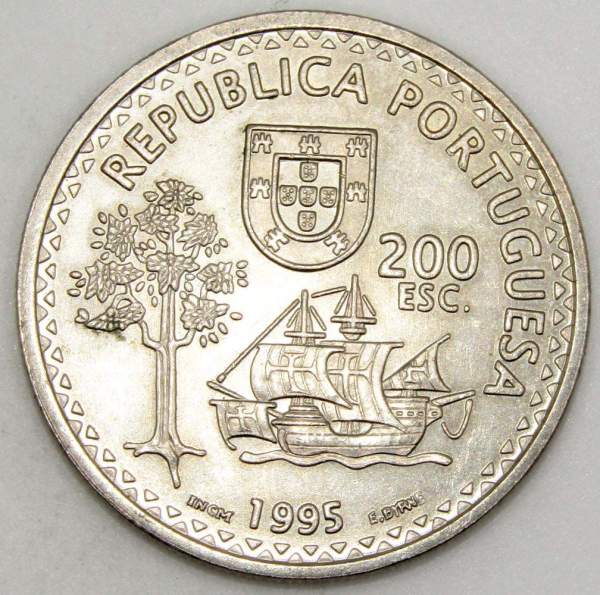 Монета 200 эскудо 1995 года, 480 лет островам Солор и Тимор, Португалия