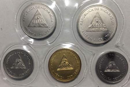 Набор регулярных монет Никарагуа 2012-2014 гг., 5 монет