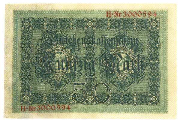 Банкнота 50 марок 1914 года Германия, арт 2