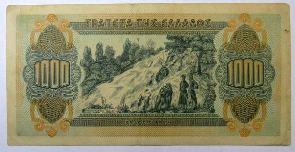 Банкнота 1000 драхм 1941 года Греция