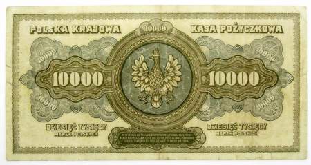 Банкнота 10000 марок польских 1922 года Польша