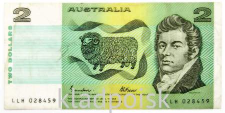 Банкнота 2 доллара Австралия 1985, арт 2