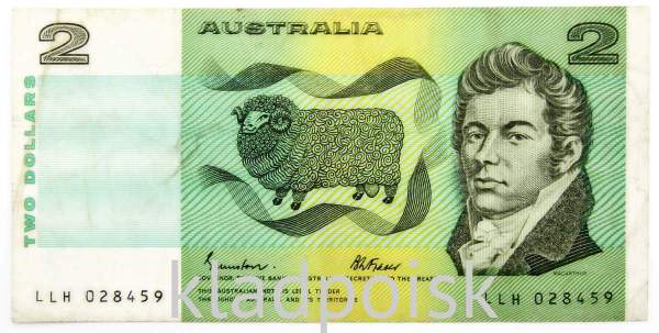 Банкнота 2 доллара Австралия 1985, арт 2