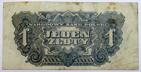 Банкнота 1 злотый 1944 года Польша, арт 3