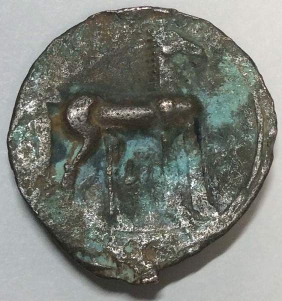Монета Шекель Карфаген, 1-я Пуническая война, 264-241 до н. э., арт 2 Монета Шекель Карфаген, 1-я Пуническая война, 264-241 до н. э., арт 2