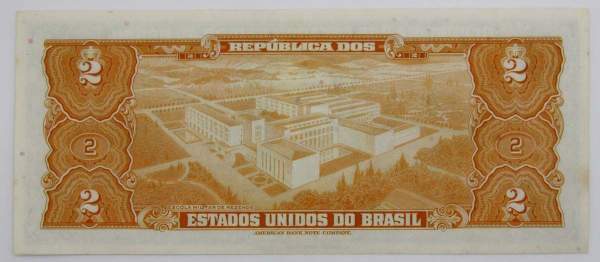Банкнота Бразилия 2 крузейро 1954 года