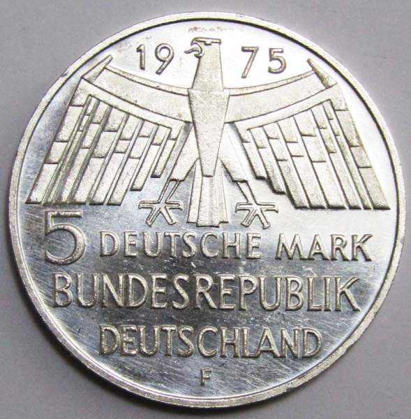Монета 5 марок 1975 года Европейский год охраны памятников Монета 5 марок 1975 года Европейский год охраны памятников