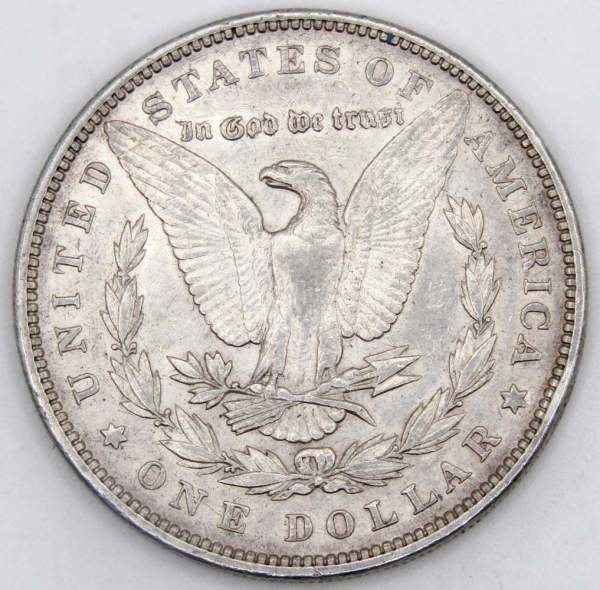 Монета 1 доллар Моргана США, Серебро 900 пр., 1896 год