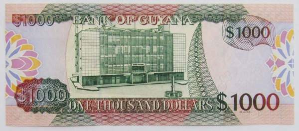 Банкнота 1000 долларов 2009 года Гайана