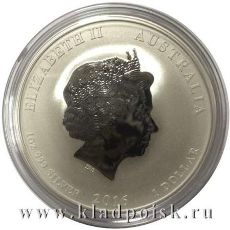 Монета 1 доллар Австралия 2016 Год обезьяны, серебро