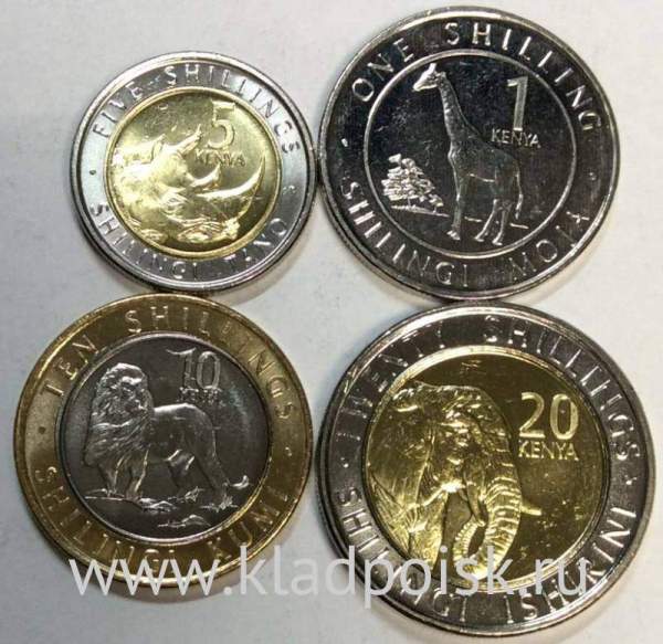 Набор регулярных монет Кении 2018 года, 4 монеты