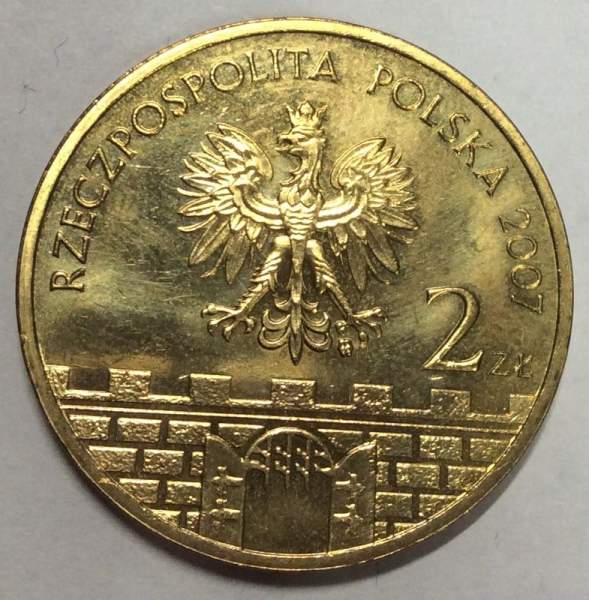 Монета 2 злотых Польша Город Слупск из серии Древние города Польши, 2007