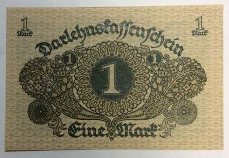 Банкнота 1 марка 1920 года Веймарская Республика