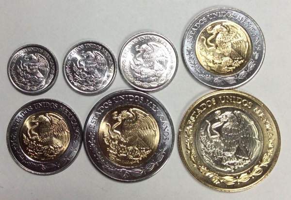 Набор регулярных монет Мексики 2016-2017 гг., 7 монет