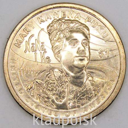 Монета 1 доллар Сакагавея, Мэри Кавена Пукуи, 2025 D
