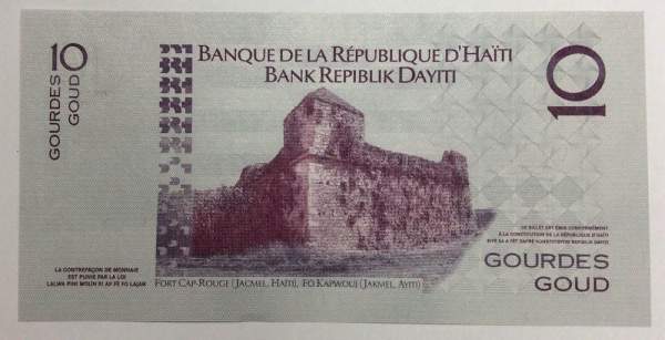 Банкнота Гаити 10 гурдов 2004-2012 гг. - 200 лет Независимости Гаити