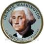 Монета с цветным изображением 1 доллар США (2007) 1-ый Президент Джордж Вашингтон