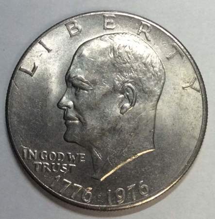 Монета 1 доллар США 1976 года (Доллар Эйзенхауэра или Лунный колокол)