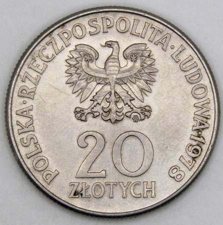 Монета 20 злотых Польша, Первый польский космонавт, 1978