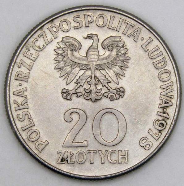 Монета 20 злотых Польша, Первый польский космонавт, 1978