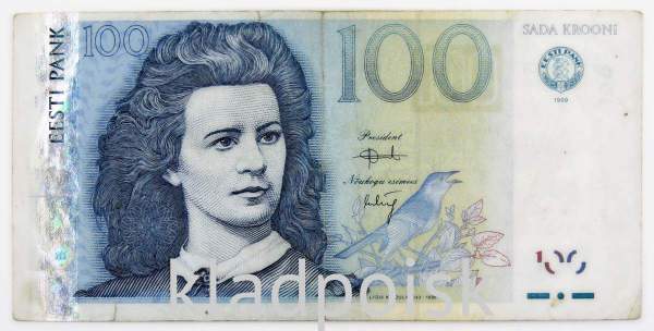 Банкнота 100 крон 1999 года Эстония