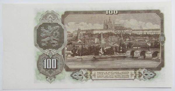 Банкнота 100 крон 1953 года Чехословакия
