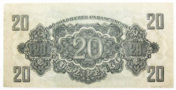 Банкнота 20 пенгё 1944 года Венгрия