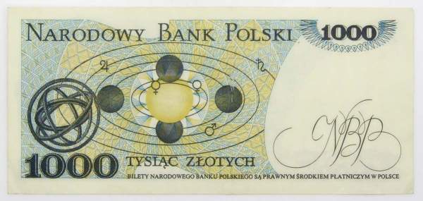 Банкнота 1000 злотых 1982 года Польша