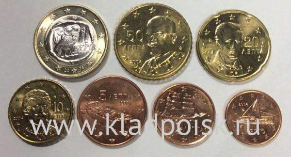 Годовой набор монет Евро Греция 2004