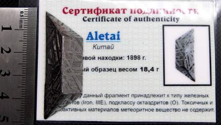 Ограненный осколок метеорита Aletai, арт 13 Ограненный осколок метеорита Aletai, арт 13