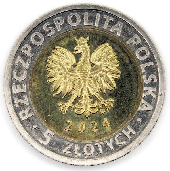 Монета 5 злотых Польша Ланьцутский замок из серии Открой для себя Польшу, 2024 Монета 5 злотых Польша Ланьцутский замок из серии Открой для себя Польшу, 2024
