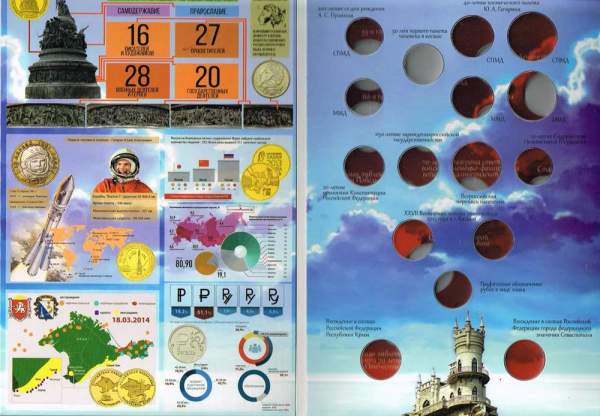 Альбом с блистерами для монет: Мир и Война