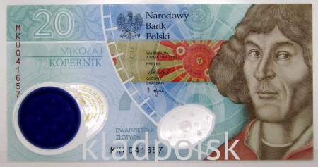 Памятная банкнота в оригинальном буклете 20 злотых 2022 года Польша, Николай Коперник 550 лет со дня рождения