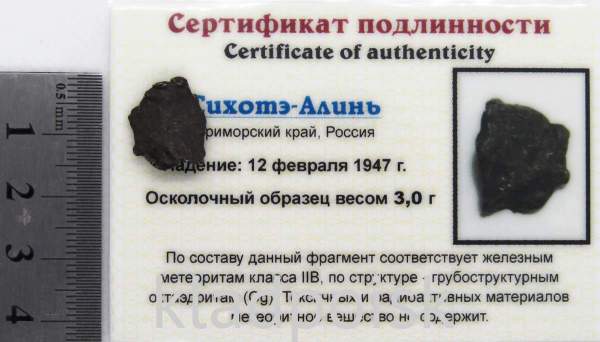 Осколок метеорита Сихотэ-Алинь арт 27