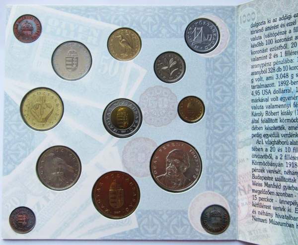 Набор монет Венгрии 1997 года в буклете Набор монет Венгрии 1997 года в буклете
