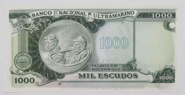 Банкнота Мозамбик 1000 эскудо 1972 года Банкнота Мозамбик 1000 эскудо 1972 года