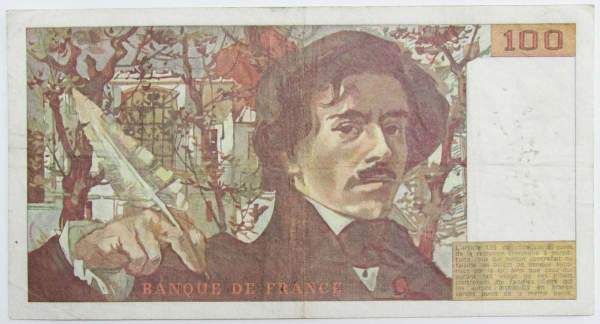 Банкнота 100 франков 1980 года Франция (Делакруа)
