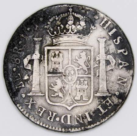 Монета 8 реалов 1794 года, Мексика (колония Испании) Король Карл IV, монетный двор Мехико