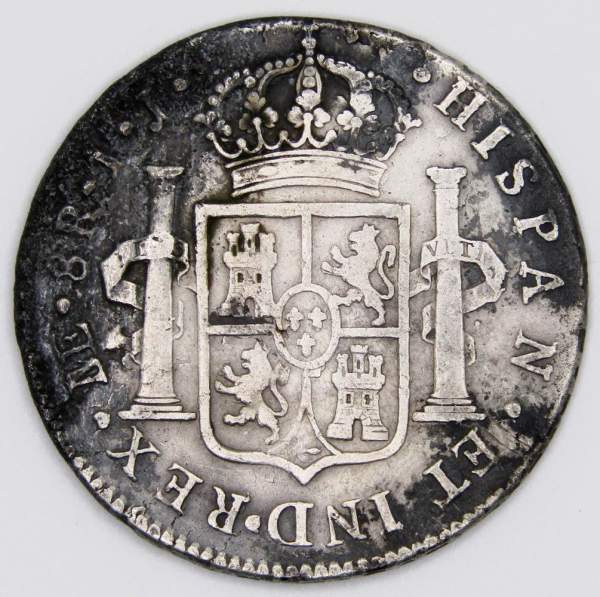 Монета 8 реалов 1794 года, Мексика (колония Испании) Король Карл IV, монетный двор Мехико