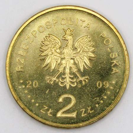 Монета 2 злотых Польша 2009 - 100 лет поисково-спасательной службы в Татрах