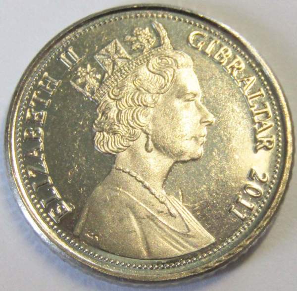 Регулярная монета 5 пенсов 2011 года Гибралтар