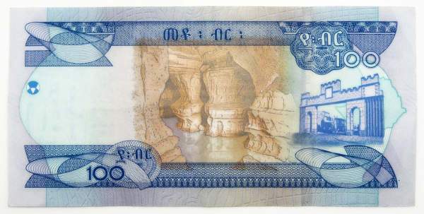 Банкнота 100 быров 2020 года Эфиопия