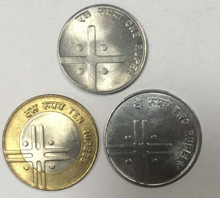 Набор регулярных монет Индии 2005-2006 года, 3 монеты